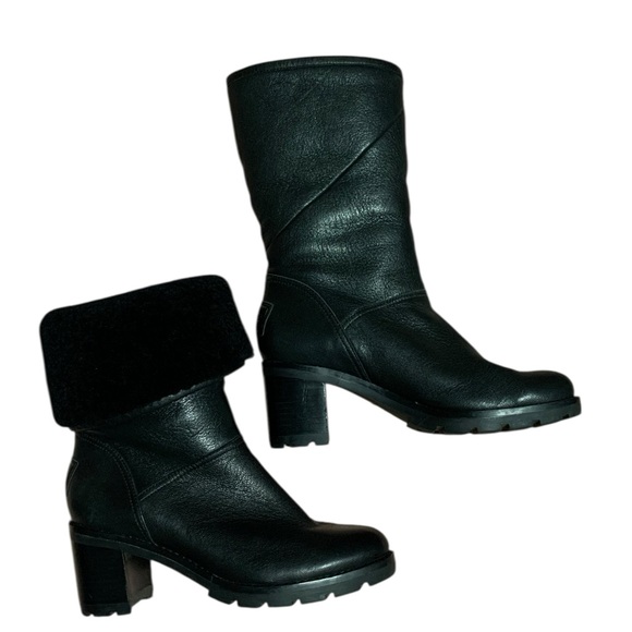 ✨ UGG Black Jessia Leather Boots – EUC – Fits Women’s 6–6.5 ✨ - Picture 14 of 15